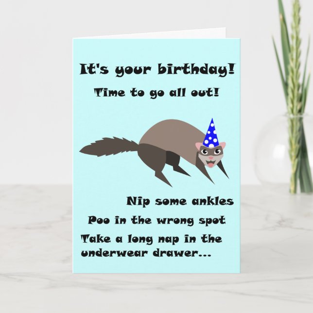 Carte d'anniversaire du Ferret (Devant)
