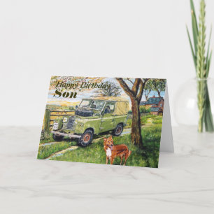Carte d'anniversaire du fils "FARM" avec la scène 
