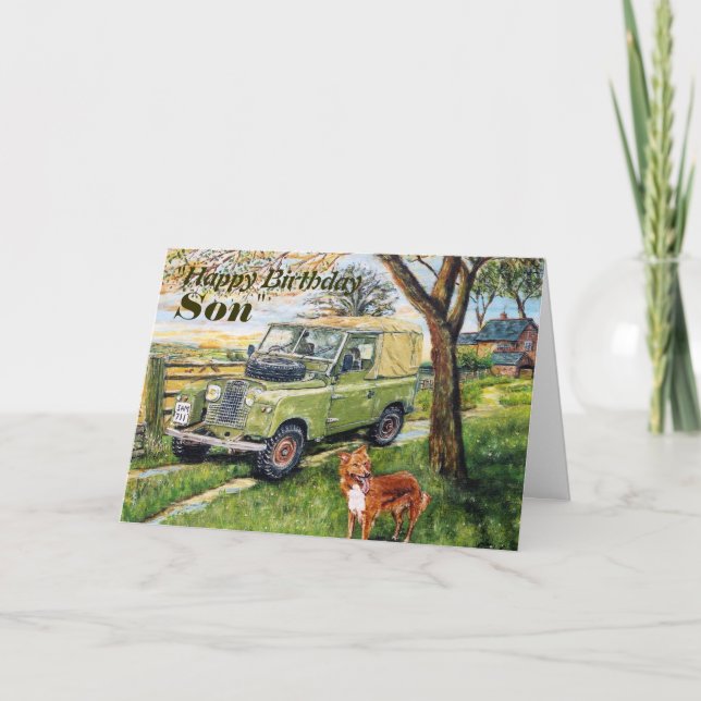Carte d'anniversaire du fils "FARM" avec la scène  (Devant)