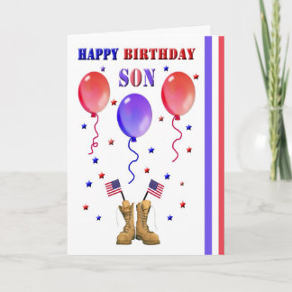 Carte d'anniversaire du fils militaire