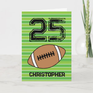 Carte d'anniversaire du football vert 25e