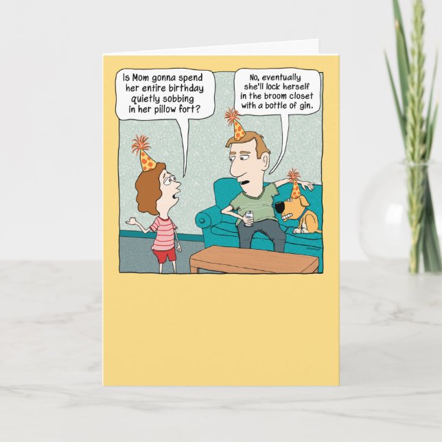 Carte d'anniversaire du Fort Coussin de maman drôl (Devant)