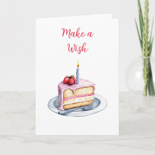 Carte d'anniversaire du gâteau d'aquarelle