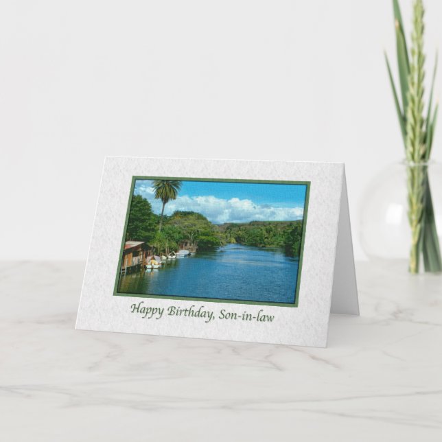 Carte d'anniversaire du gendre avec la rivière Haw (Devant)