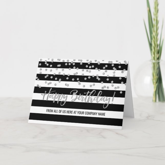 Carte d'anniversaire du groupe d'affaires Black Si (Devant)