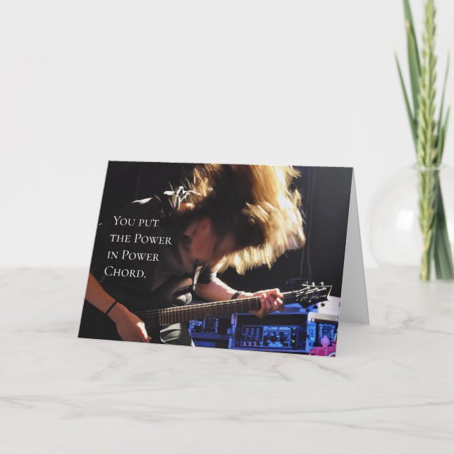 Carte d'anniversaire du Guitariste Power Chord (Devant)