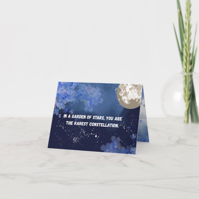 Carte d'anniversaire du jardin céleste (Devant)