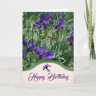 Carte d'anniversaire du jardin de fleurs d'iris vi