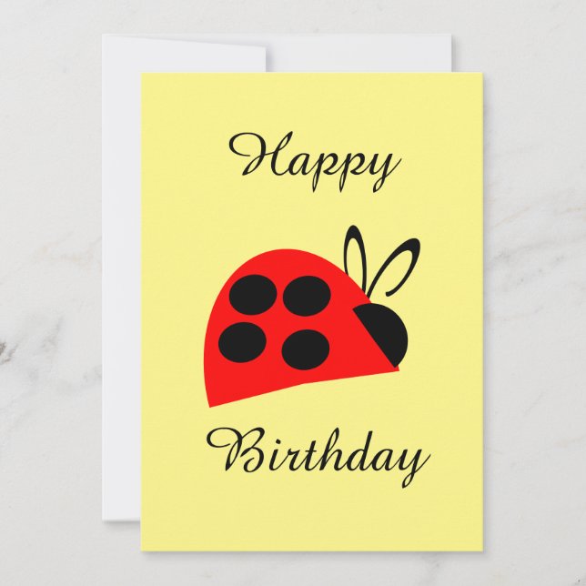 Carte d'anniversaire du joli Red Ladybug (Devant)