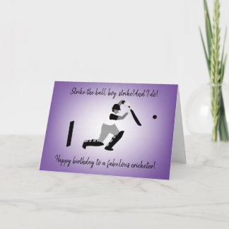 Carte d'anniversaire du joueur de cricket