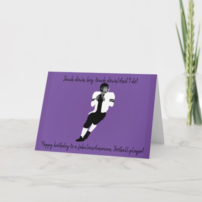 Carte d'anniversaire du joueur de football américa (Devant)