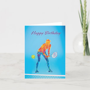 Carte d'anniversaire du joueur de tennis