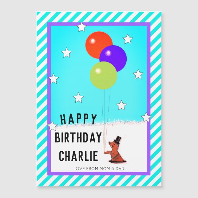 Carte d'anniversaire du jour de la marmotte (Devant)