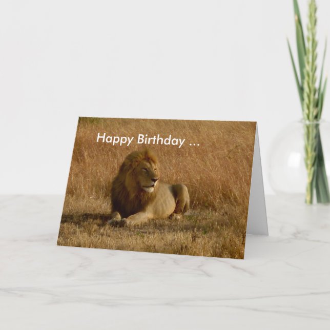 Carte d'anniversaire du lion. (Devant)