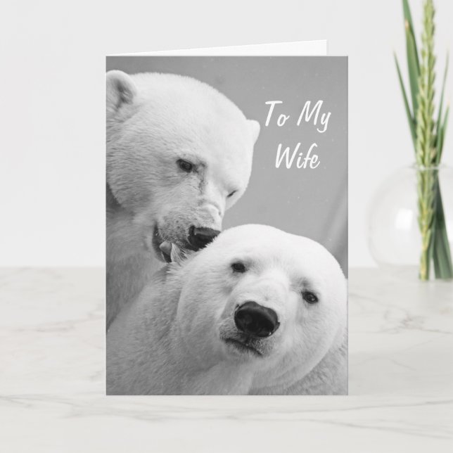 Carte d'anniversaire du mari de l'ours polaire à l (Devant)