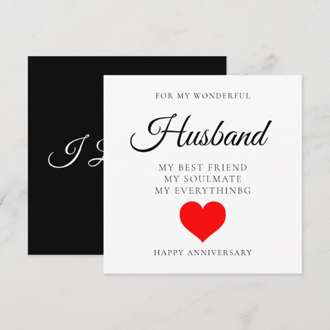 Carte d'anniversaire du Mariage du mari personnali (Devant / Derrière)