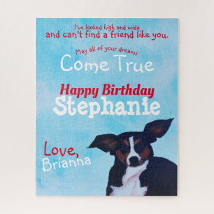 Carte d'anniversaire du mignon chien Puzzle