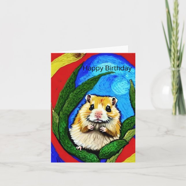 Carte d'anniversaire du mignon Hamster (Devant)