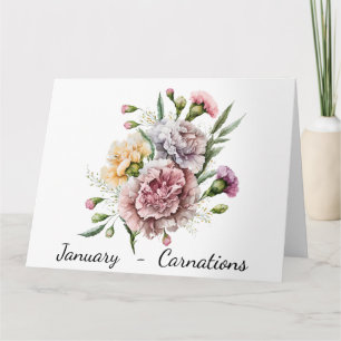 Carte d'anniversaire du mois de janvier