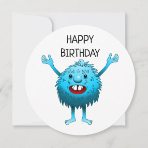 Carte d'anniversaire du Monstre Cute Fluffy