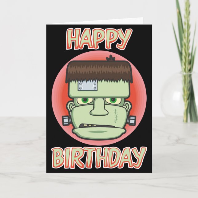 Carte d'anniversaire du monstre de Frankenstein (Devant)