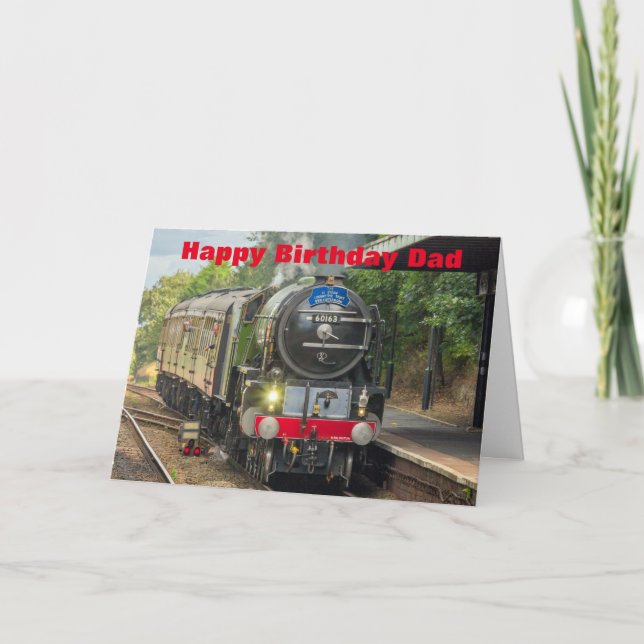 Carte d'anniversaire du moteur à vapeur pour papa (Devant)