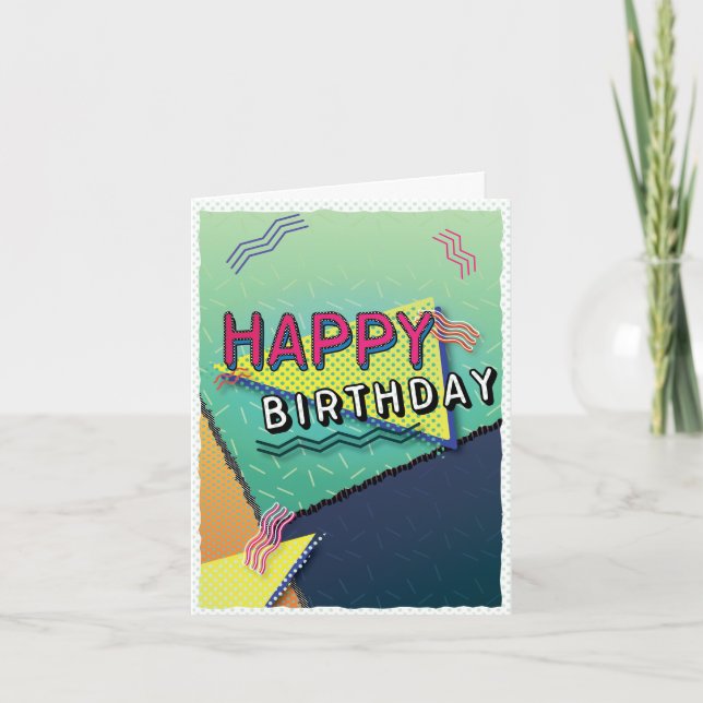 Carte d'anniversaire du Motif à thème des années 9 (Devant)