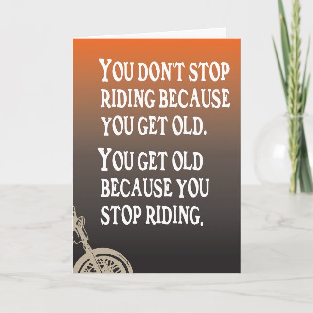 Carte d'anniversaire du moto Quote-part (Devant)