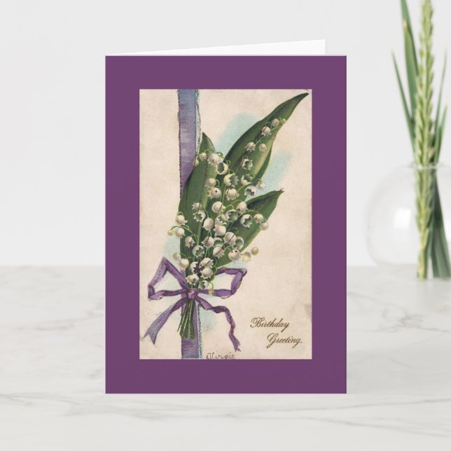 Carte d'anniversaire du muguet (Devant)