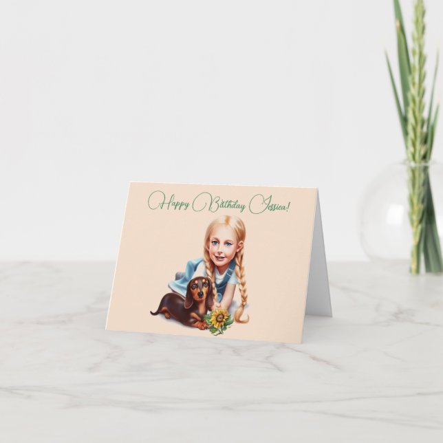 Carte d'anniversaire du nom de la fille personnali (Devant)