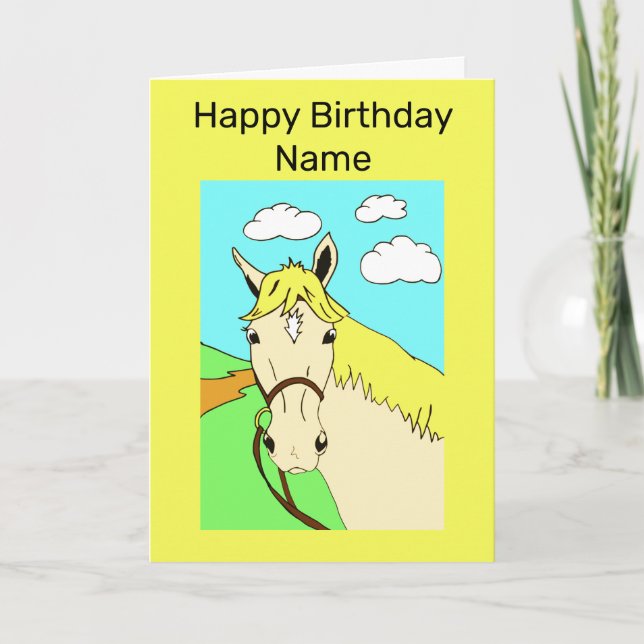 Carte d'anniversaire du Palomino Pony (Devant)
