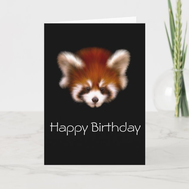 Carte d'anniversaire du Panda rouge mignonne (Devant)