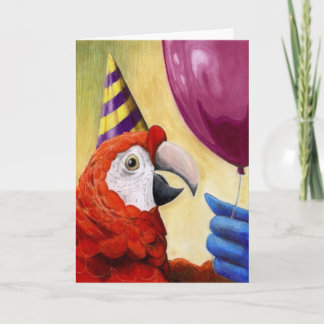 Carte d'anniversaire du perroquet de fête