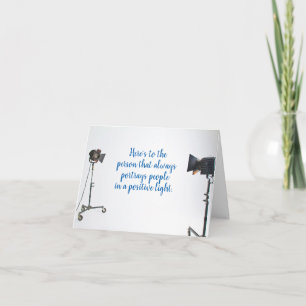 Carte d'anniversaire du photographe léger positif
