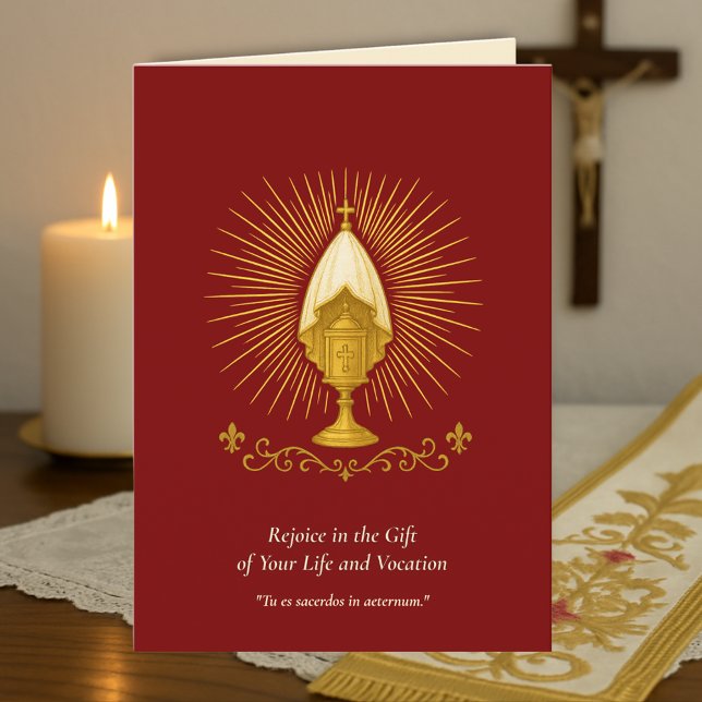 Carte d'anniversaire du prêtre de l'évêque catholi (Créateur téléchargé)