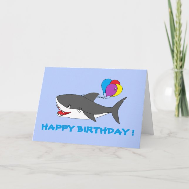 Carte d'anniversaire du requin mignonne (Devant)
