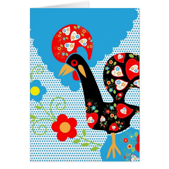 Carte d'anniversaire du Rooster portugais de Barce (Devant)