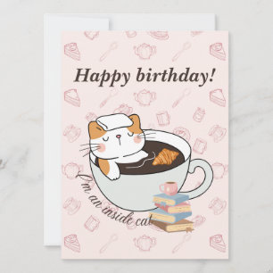 Carte d'anniversaire du Spa de chat intérieur