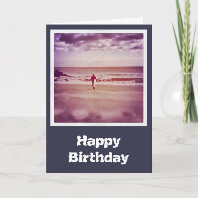 Carte d'anniversaire du surfeur (Devant)