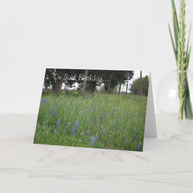 Carte d'anniversaire du Texas Bluebonnets (Devant)