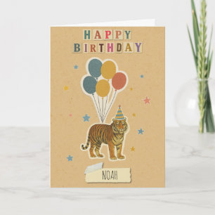 Carte d'anniversaire du tigre - Nom personnalisé