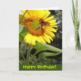 Carte d'anniversaire du tournesol papillon