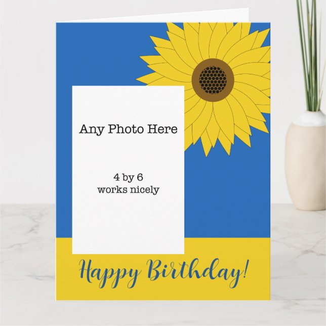 Carte d'anniversaire du tournesol ukrainien (Devant)