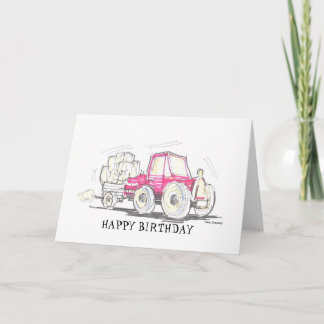 Carte d'anniversaire du tracteur