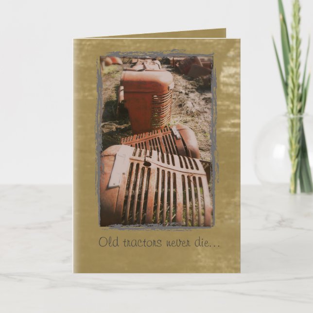 Carte d'anniversaire du tracteur (Devant)