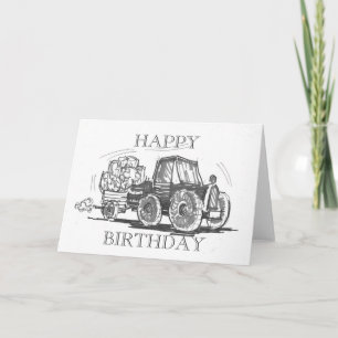 Carte d'anniversaire du tracteur