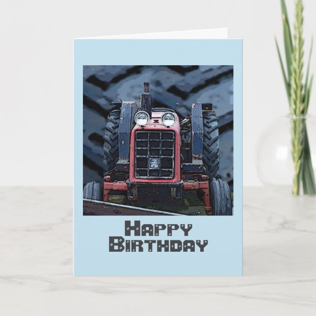Carte d'anniversaire du tracteur (Devant)