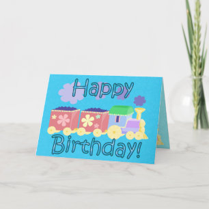 Carte d'anniversaire du train Choo Choo