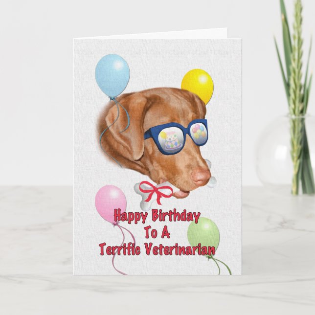 Carte d'anniversaire du vétérinaire avec chien de  (Devant)