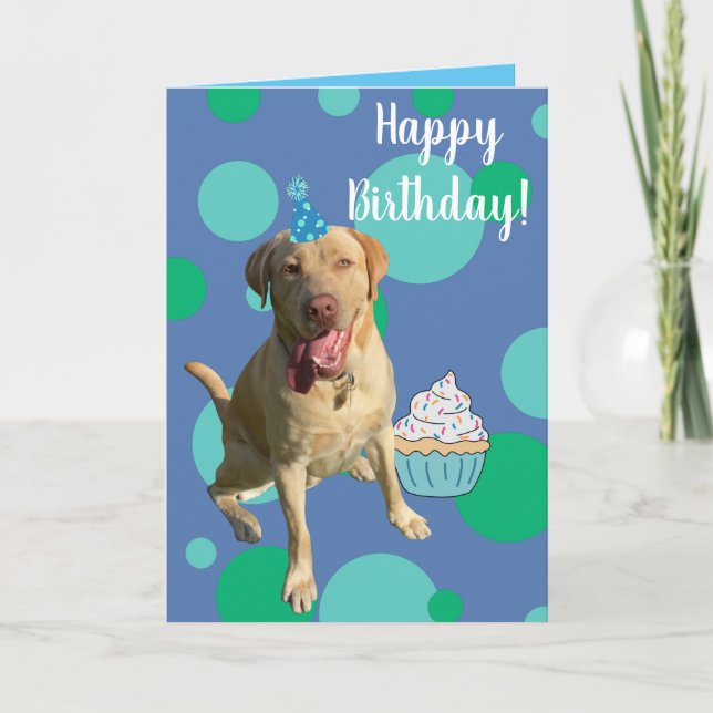 Carte d'anniversaire Dudley Labrador (Devant)